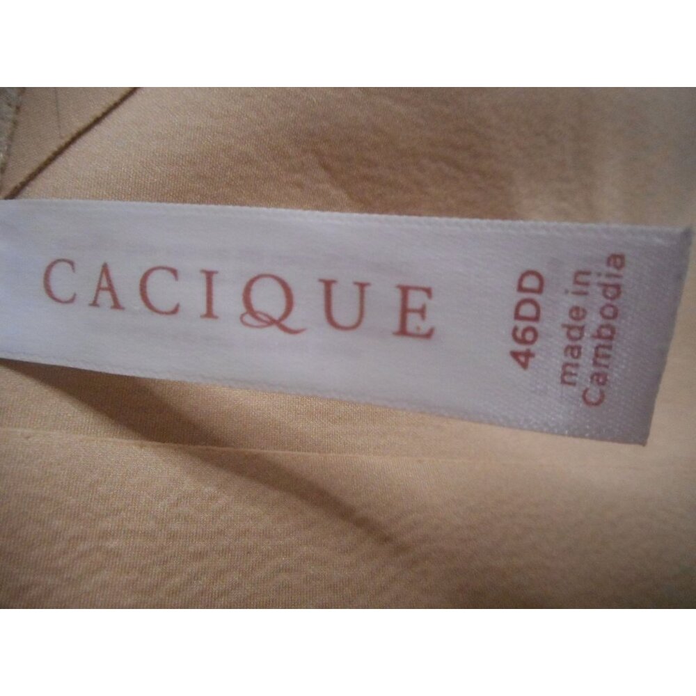Cacique 46DD Bra underwire lightly lined full coverage beige back smoother - Picture 4 of 6